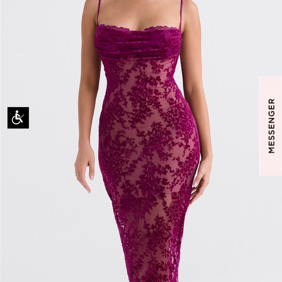 House of CB underwire cranberry Ione midi dress - Picture 2 of 5